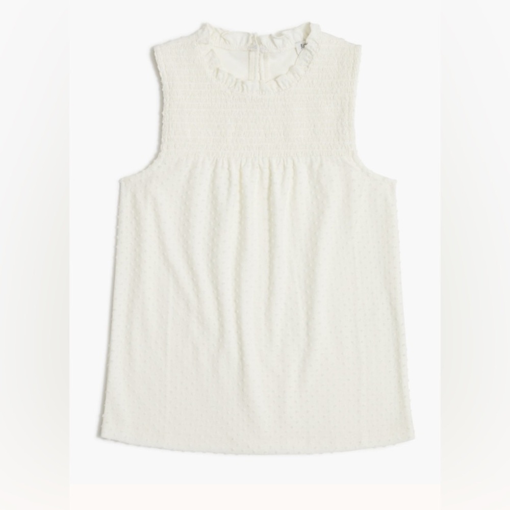 J Crew Factory Smocked clip-dot tank top. NWT